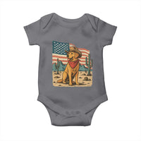 Patriotic Cowboy Dog Baby Onesie American Flag Western Country - Wonder Print Shop