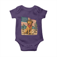 Patriotic Cowboy Dog Baby Onesie American Flag Western Country - Wonder Print Shop