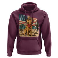 Patriotic Cowboy Dog Hoodie American Flag Western Country - Wonder Print Shop