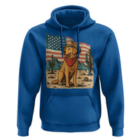 Patriotic Cowboy Dog Hoodie American Flag Western Country - Wonder Print Shop
