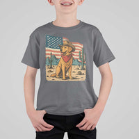 Patriotic Cowboy Dog T Shirt For Kid American Flag Western Country - Wonder Print Shop