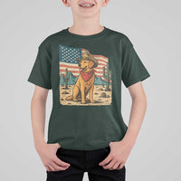 Patriotic Cowboy Dog T Shirt For Kid American Flag Western Country - Wonder Print Shop