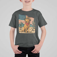 Patriotic Cowboy Dog T Shirt For Kid American Flag Western Country - Wonder Print Shop