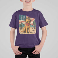 Patriotic Cowboy Dog T Shirt For Kid American Flag Western Country - Wonder Print Shop