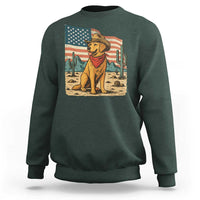Patriotic Cowboy Dog Sweatshirt American Flag Western Country - Wonder Print Shop