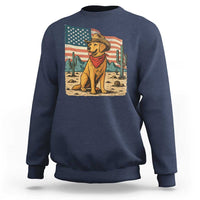 Patriotic Cowboy Dog Sweatshirt American Flag Western Country - Wonder Print Shop