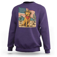 Patriotic Cowboy Dog Sweatshirt American Flag Western Country - Wonder Print Shop