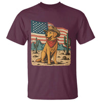 Patriotic Cowboy Dog T Shirt American Flag Western Country - Wonder Print Shop