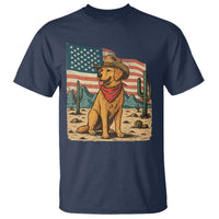 Patriotic Cowboy Dog T Shirt American Flag Western Country - Wonder Print Shop