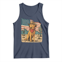 Patriotic Cowboy Dog Tank Top American Flag Western Country - Wonder Print Shop