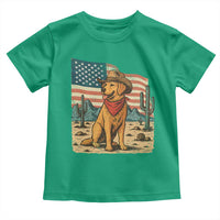 Patriotic Cowboy Dog Toddler T Shirt American Flag Western Country - Wonder Print Shop