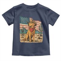 Patriotic Cowboy Dog Toddler T Shirt American Flag Western Country - Wonder Print Shop