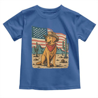 Patriotic Cowboy Dog Toddler T Shirt American Flag Western Country - Wonder Print Shop
