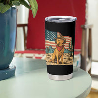 Patriotic Cowboy Dog Tumbler Cup American Flag Western Country