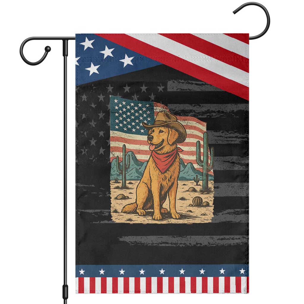 Patriotic Cowboy Dog Garden Flag American Flag Western Country