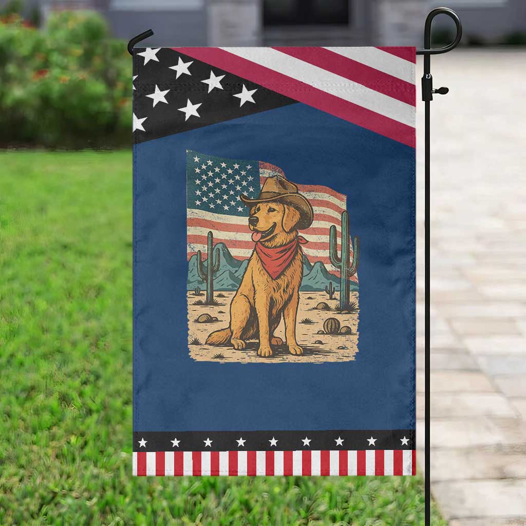 Patriotic Cowboy Dog Garden Flag American Flag Western Country