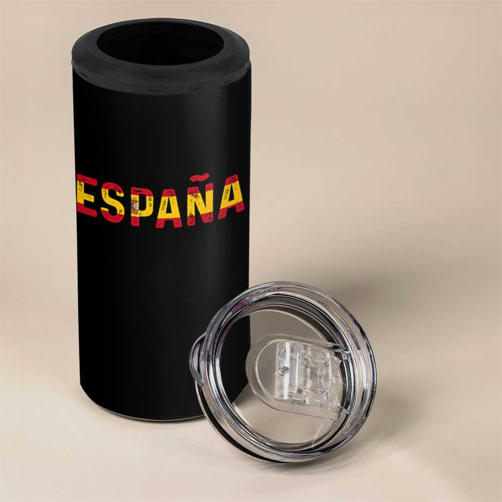 Spain Spanish Flag Espana Pride 4 in 1 Can Cooler Tumbler