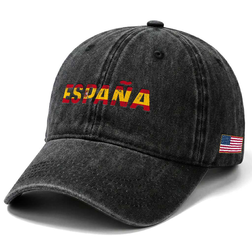 Spain Spanish Flag Espana Pride Washed Cotton Baseball Cap