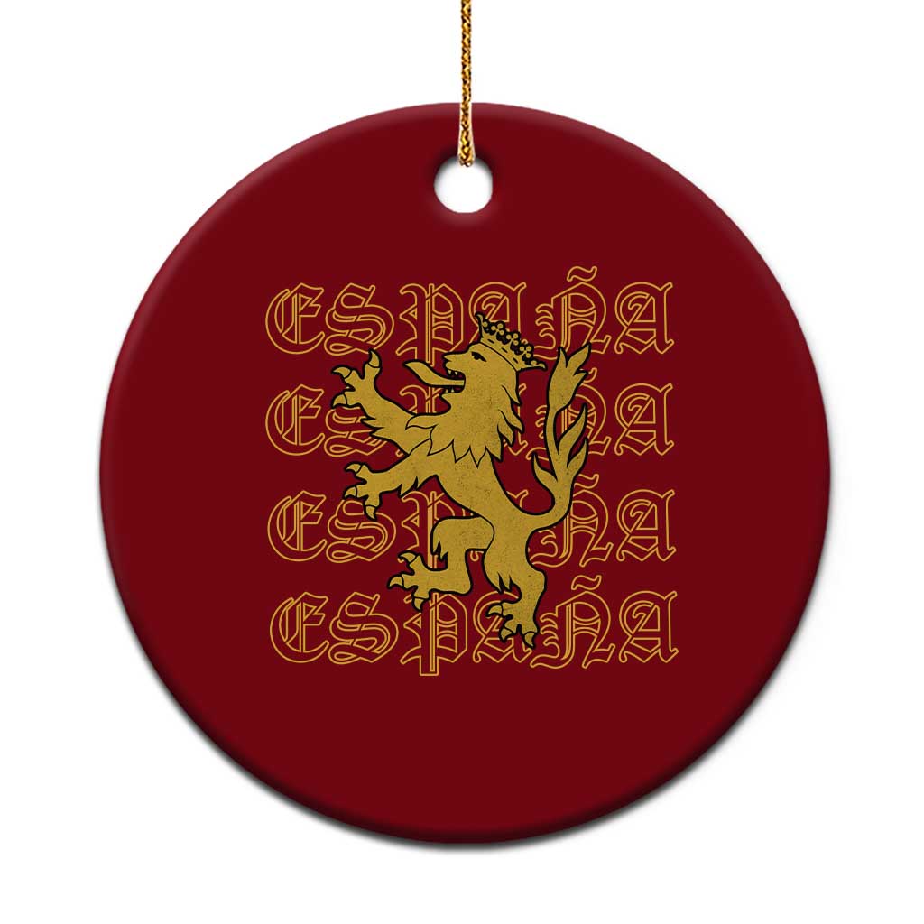 Spain Espana Heraldic Lion Pride Ceramic Ornament