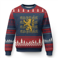 Spain Espana Heraldic Lion Pride Ugly Christmas Sweater