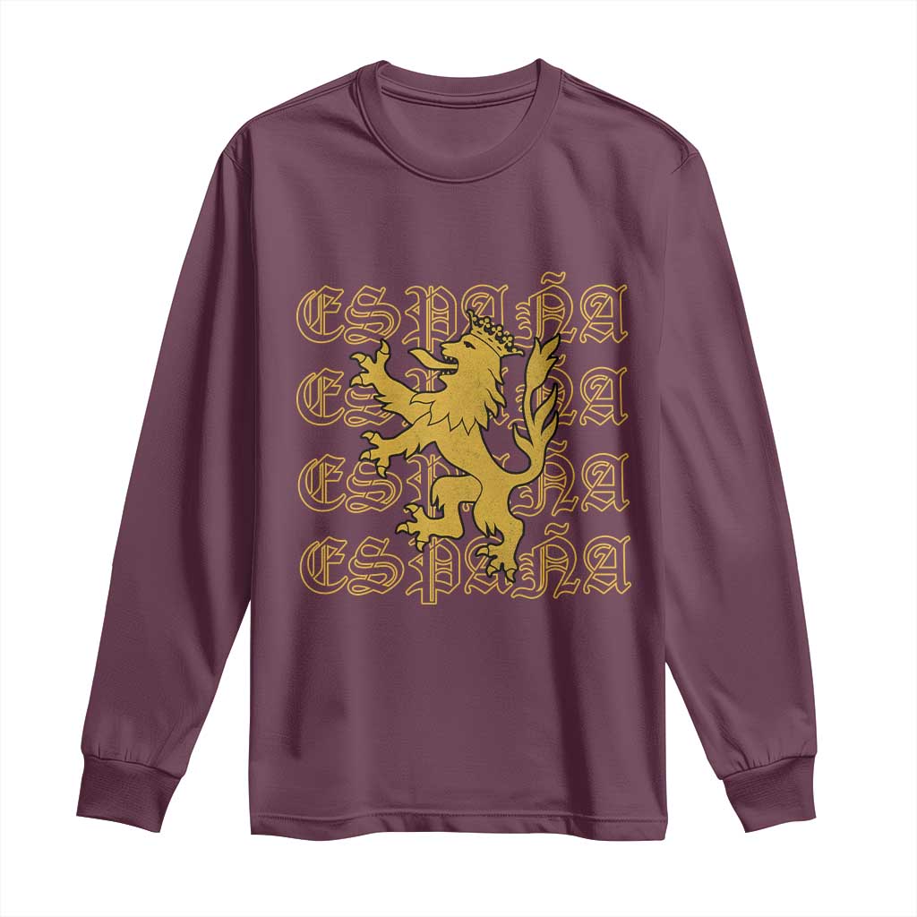 Spain Espana Heraldic Lion Pride Long Sleeve Shirt