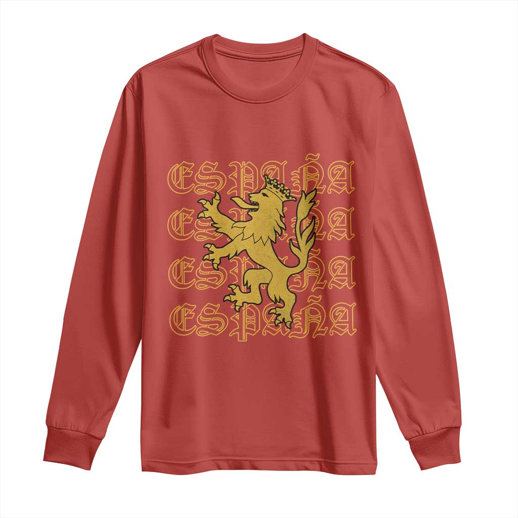Spain Espana Heraldic Lion Pride Long Sleeve Shirt