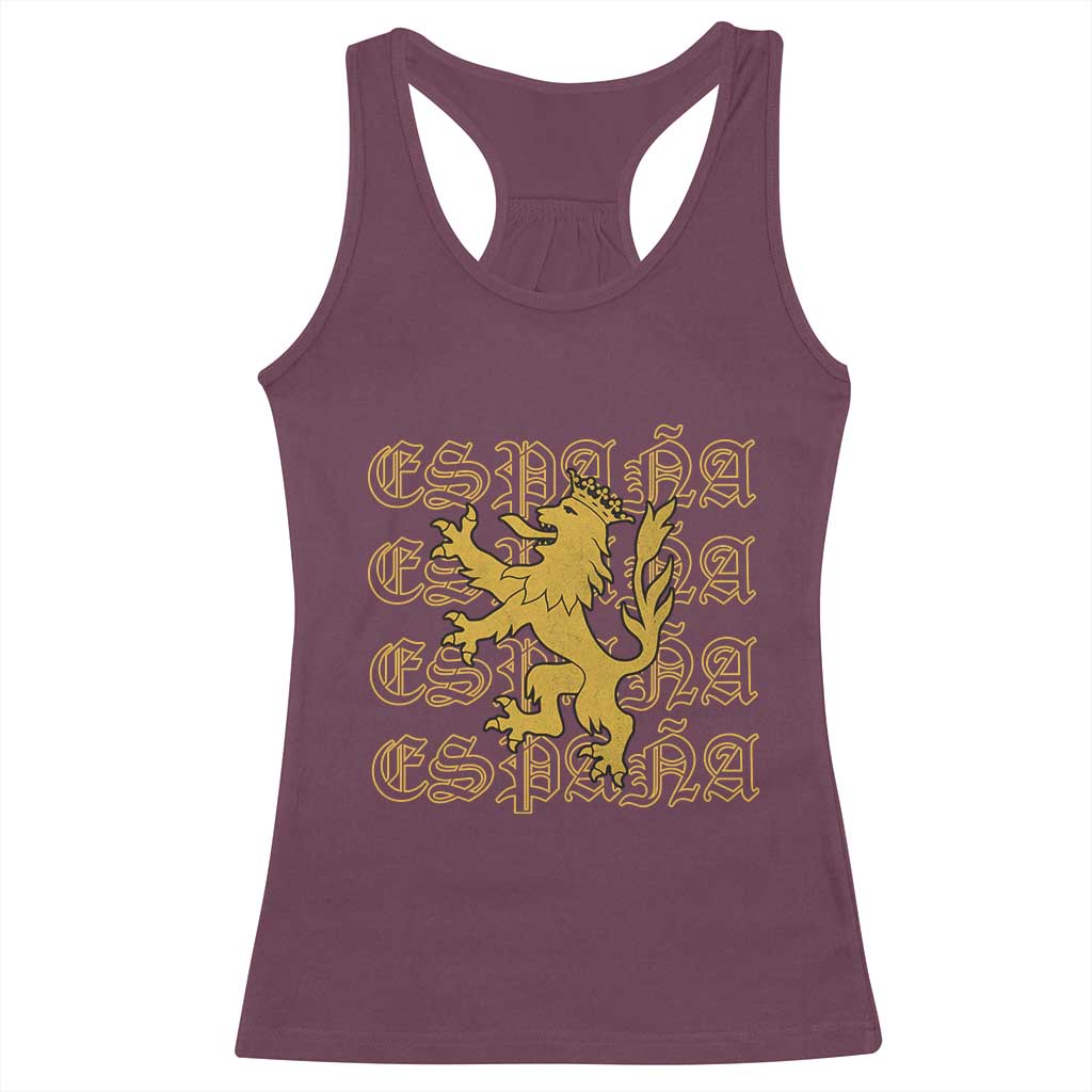 Spain Espana Heraldic Lion Pride Racerback Tank Top