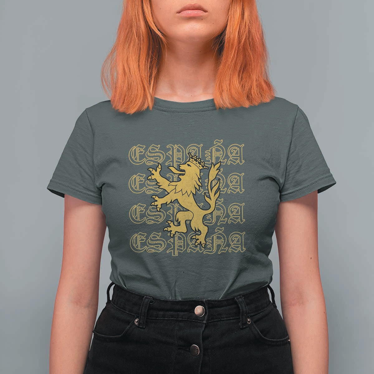 Spain Espana Heraldic Lion Pride T Shirt For Women