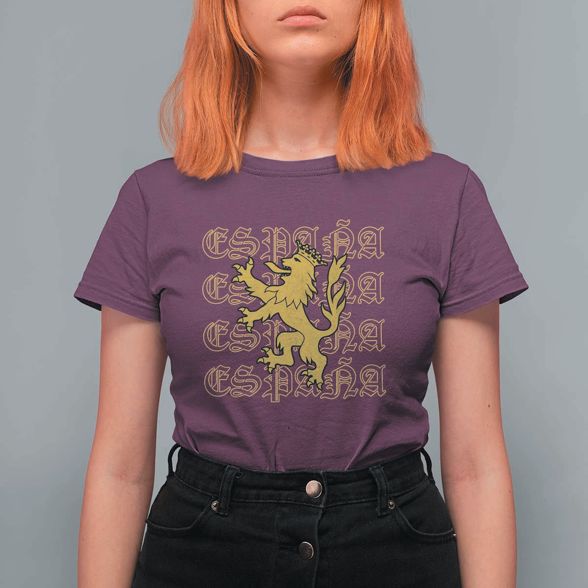Spain Espana Heraldic Lion Pride T Shirt For Women