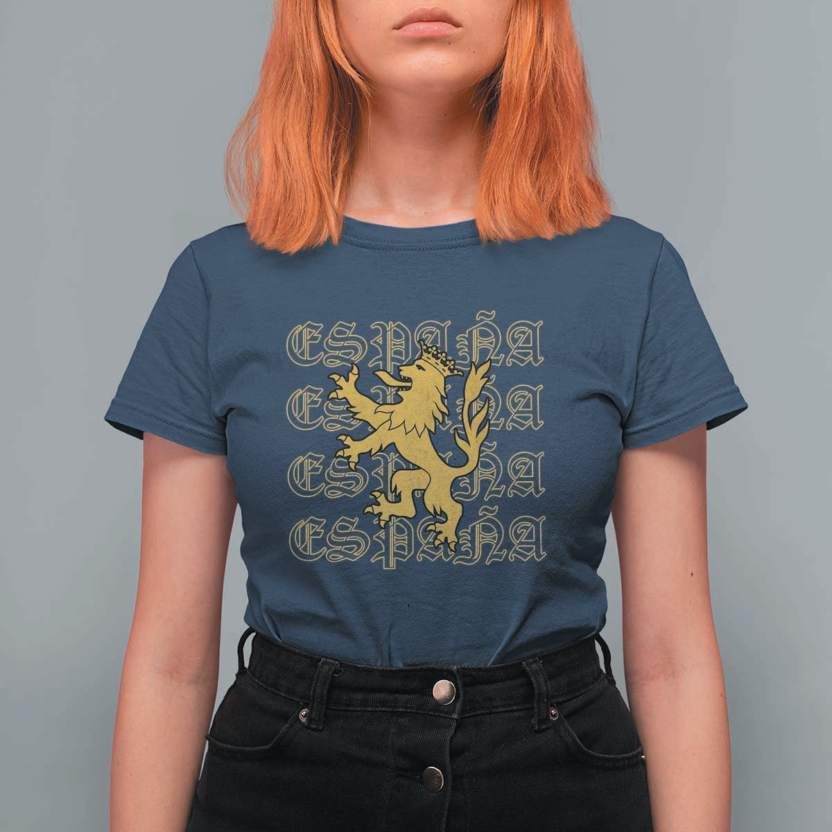 Spain Espana Heraldic Lion Pride T Shirt For Women