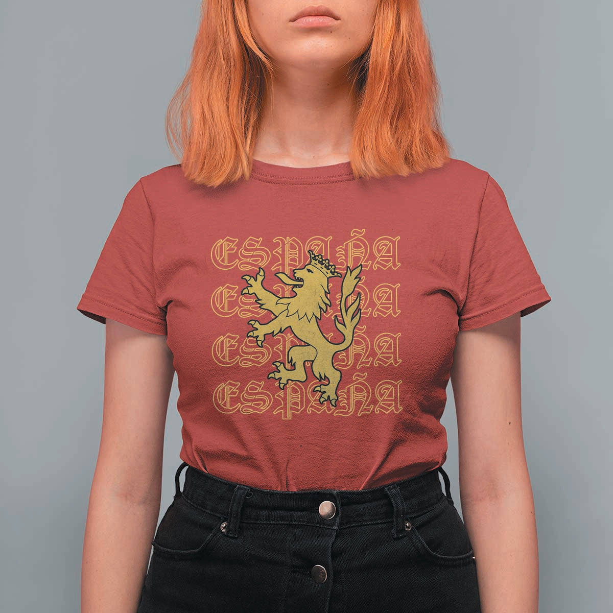 Spain Espana Heraldic Lion Pride T Shirt For Women