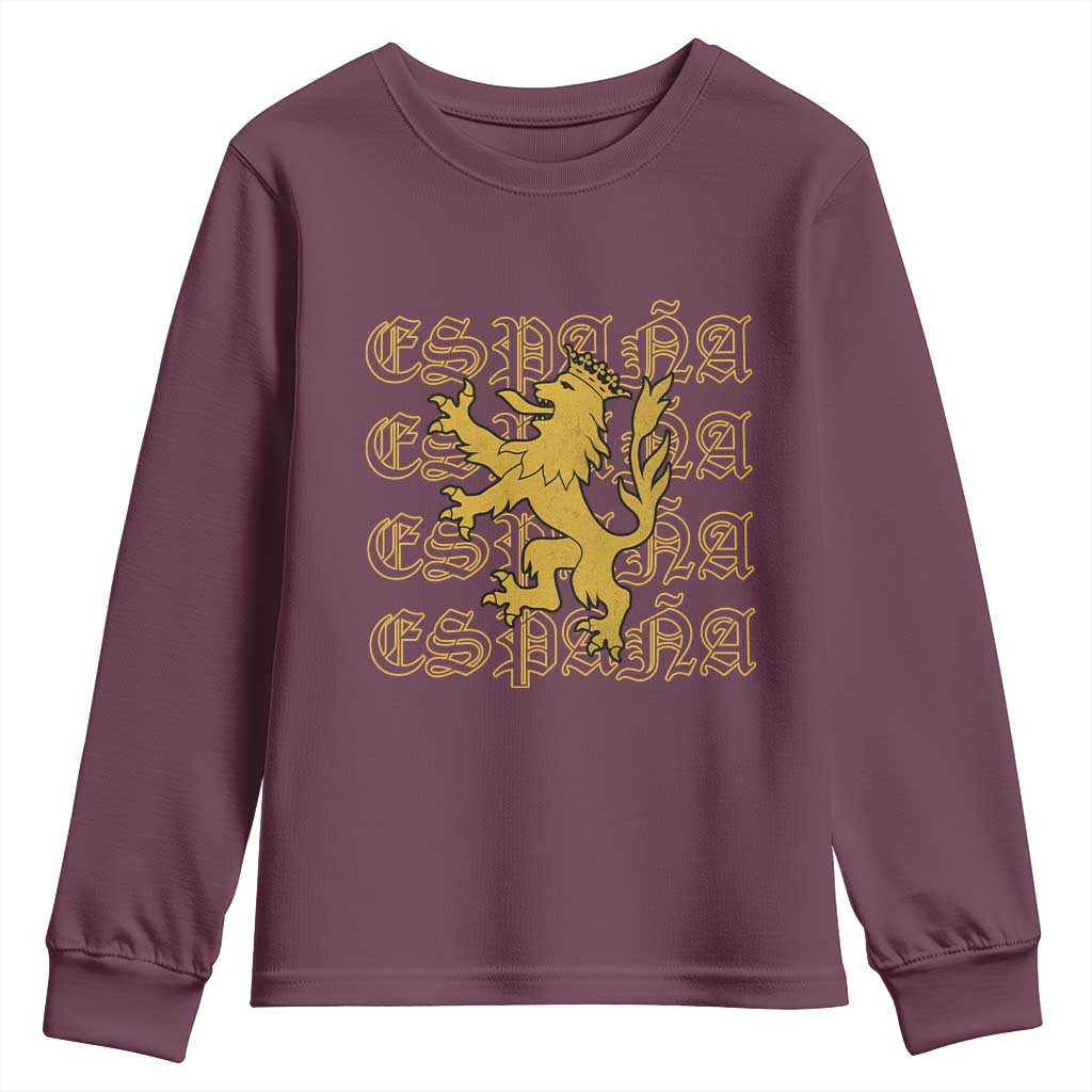 Spain Espana Heraldic Lion Pride Youth Sweatshirt
