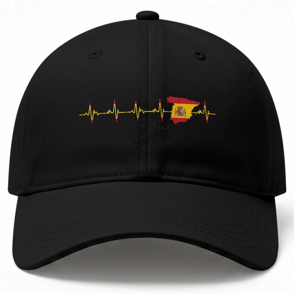 Spain Heartbeat EKG Espana Spanish Flag Map Baseball Cap