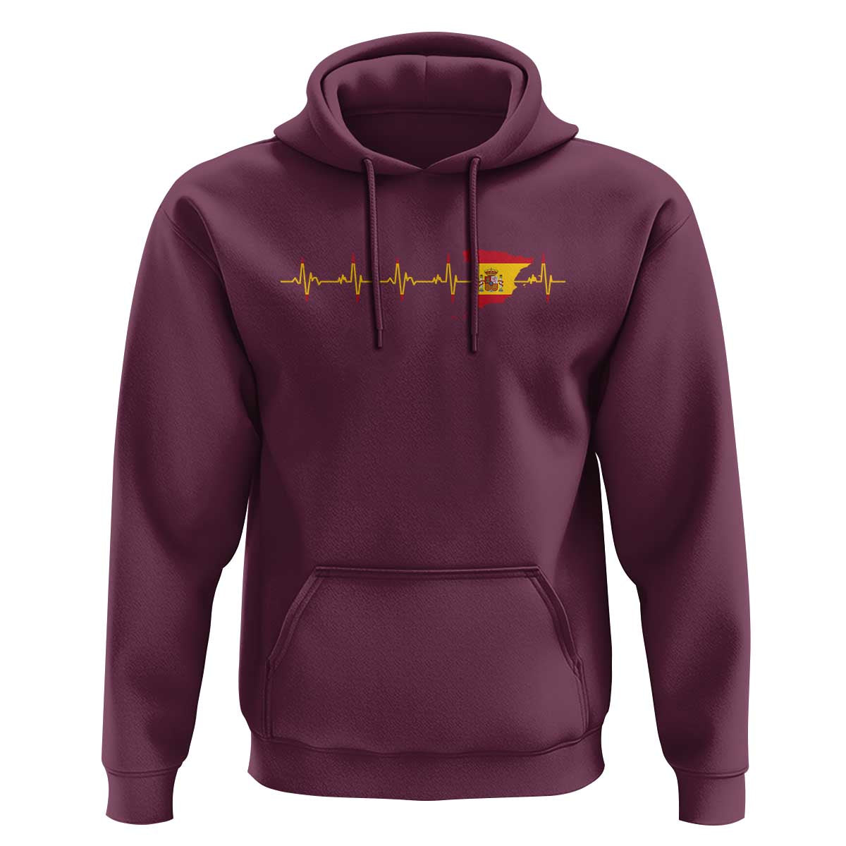 Spain Heartbeat EKG Espana Spanish Flag Map Hoodie