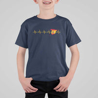 Spain Heartbeat EKG Espana Spanish Flag Map T Shirt For Kid