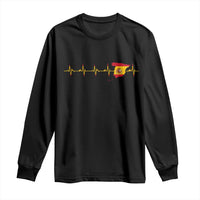 Spain Heartbeat EKG Espana Spanish Flag Map Long Sleeve Shirt