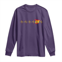 Spain Heartbeat EKG Espana Spanish Flag Map Long Sleeve Shirt