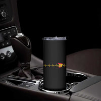 Spain Heartbeat EKG Espana Spanish Flag Map Skinny Tumbler