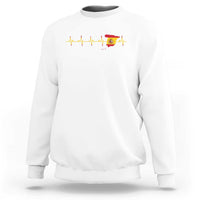 Spain Heartbeat EKG Espana Spanish Flag Map Sweatshirt