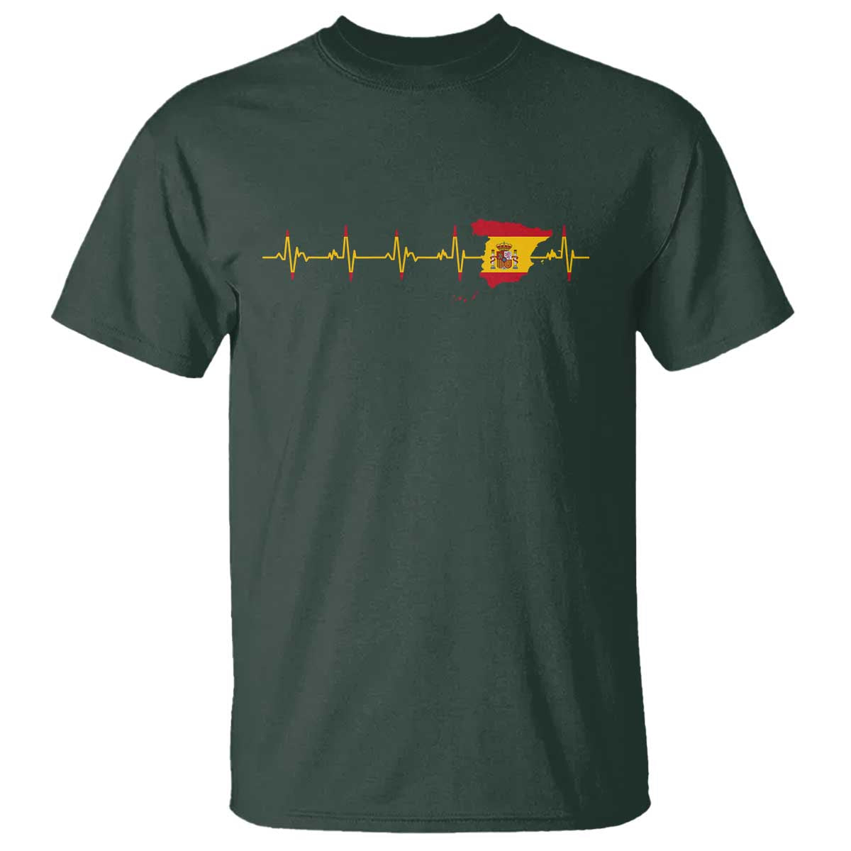 Spain Heartbeat EKG Espana Spanish Flag Map T Shirt