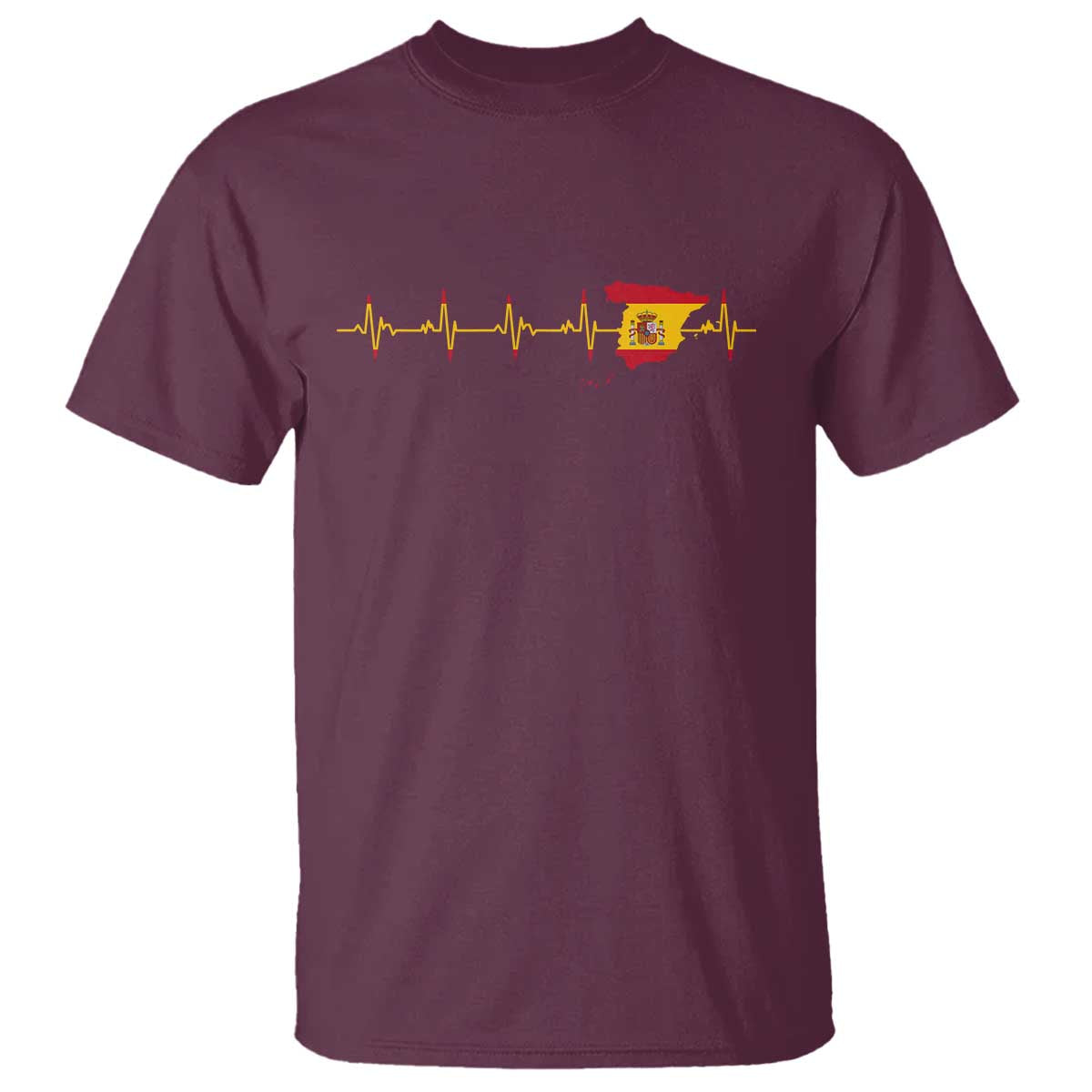 Spain Heartbeat EKG Espana Spanish Flag Map T Shirt