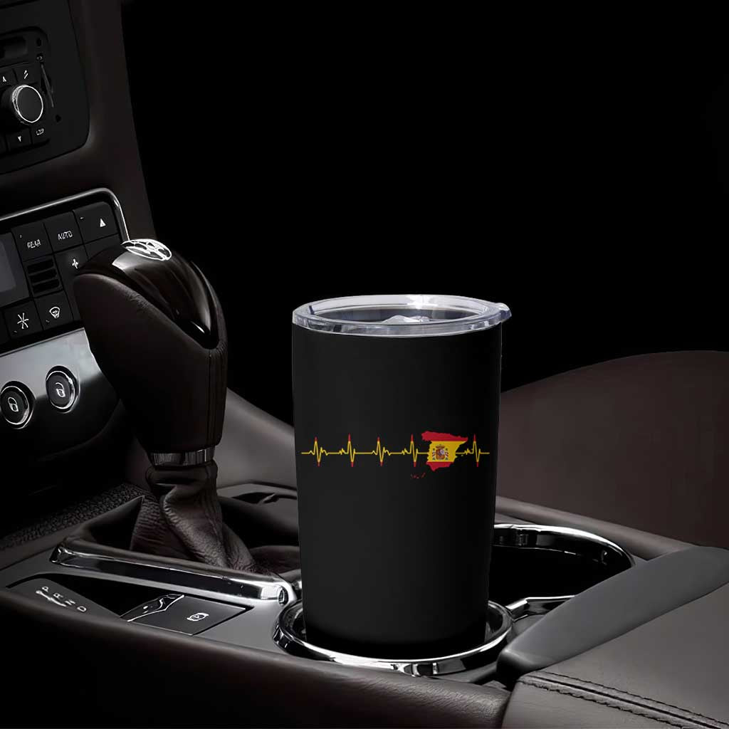 Spain Heartbeat EKG Espana Spanish Flag Map Tumbler Cup