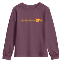 Spain Heartbeat EKG Espana Spanish Flag Map Youth Sweatshirt