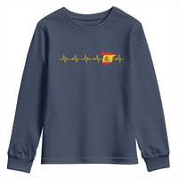 Spain Heartbeat EKG Espana Spanish Flag Map Youth Sweatshirt