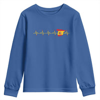 Spain Heartbeat EKG Espana Spanish Flag Map Youth Sweatshirt