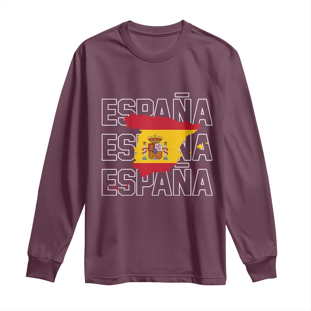 Espana Spain Map Pride Spanish Flag Long Sleeve Shirt