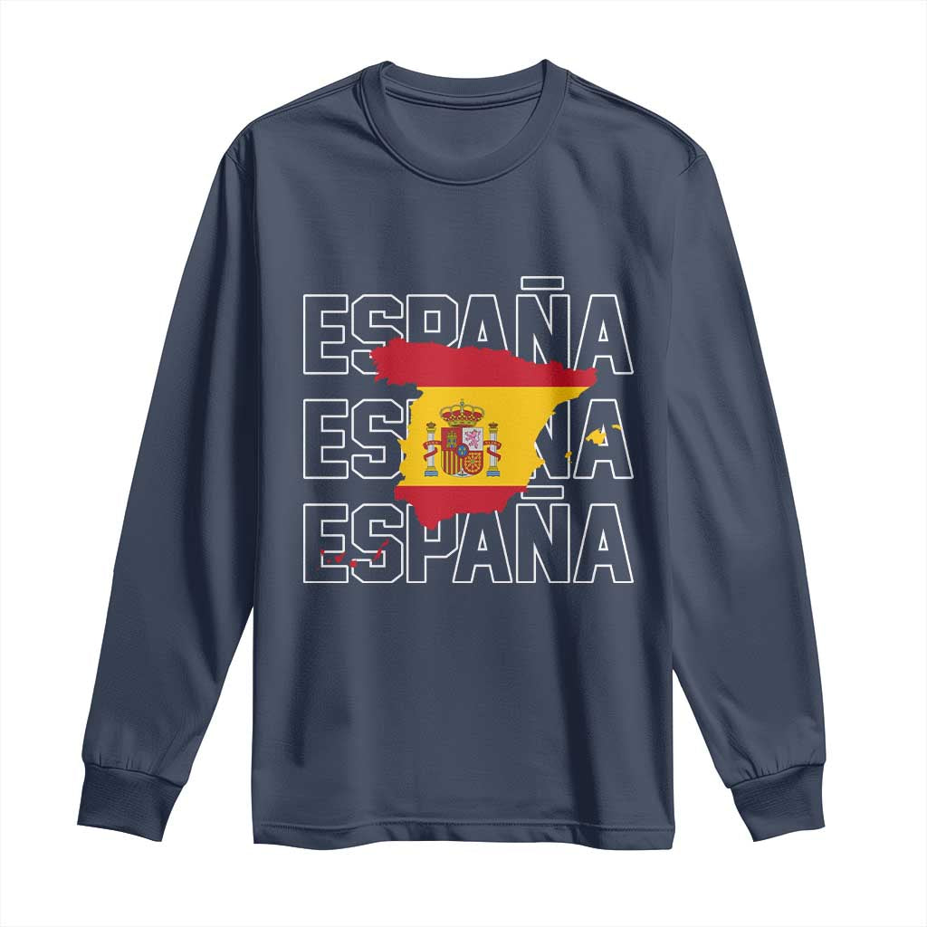 Espana Spain Map Pride Spanish Flag Long Sleeve Shirt