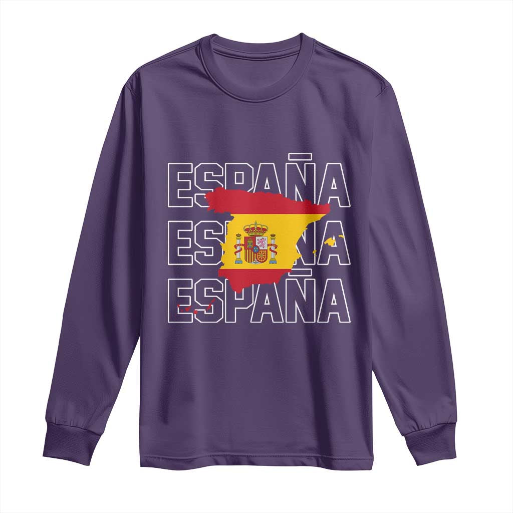 Espana Spain Map Pride Spanish Flag Long Sleeve Shirt