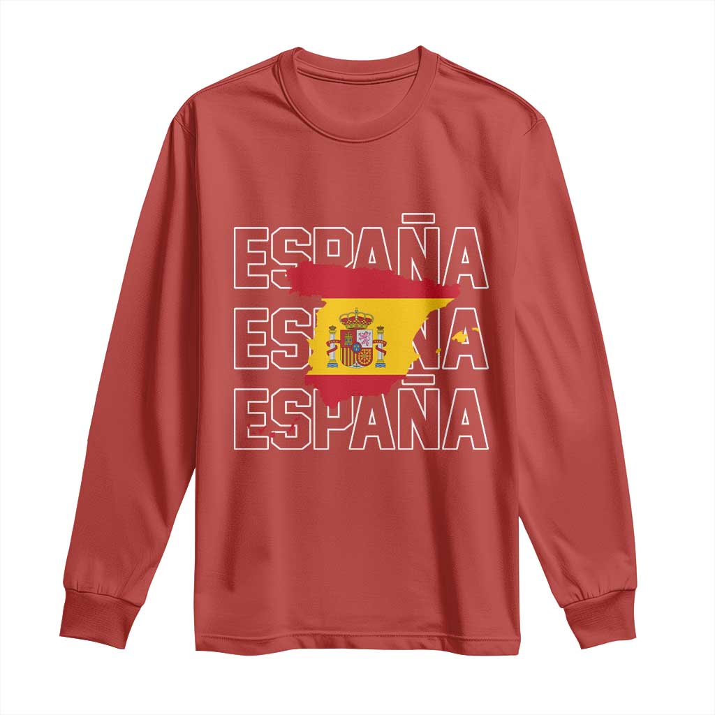 Espana Spain Map Pride Spanish Flag Long Sleeve Shirt