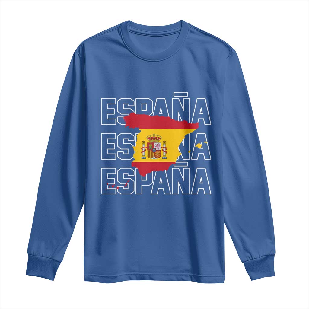 Espana Spain Map Pride Spanish Flag Long Sleeve Shirt